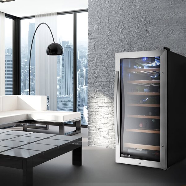 Klarstein Vivo Vino 26, 88 литра, охладител за вино, 26 бутилки, черен, LED