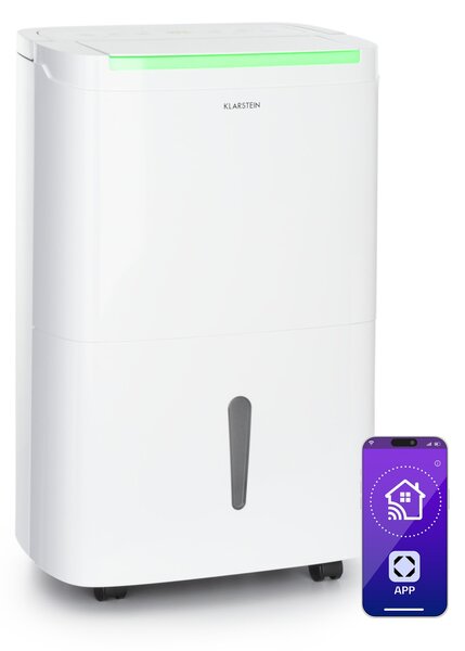 Klarstein DryFy Connect Smart, Влагоуловител WiFi Компресен 30л / d 50-60 м² Бял