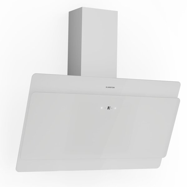 Klarstein Aurica 90, абсорбатор, 90 см, 610 м³/ч, LED, сензорен, стъкло, бял