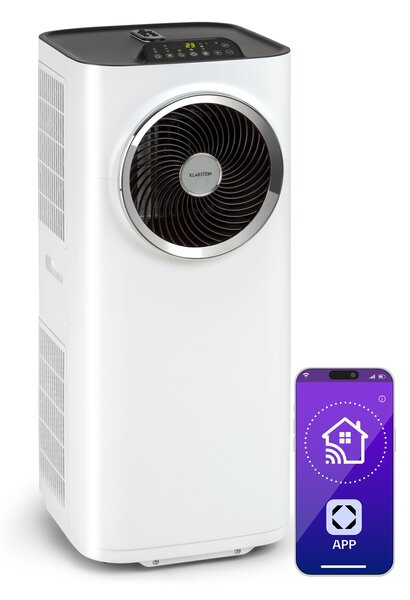 Klarstein Kraftwerk Smart 10K, мобилен климатик, 3 в 1, 12 000 BTU, контрол чрез приложение, бял
