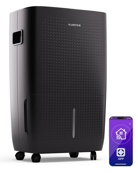 Klarstein DryFy Connect 60 Smart, обезвлажнител, WiFi, компресия, 60l/24h, 45-55 m²