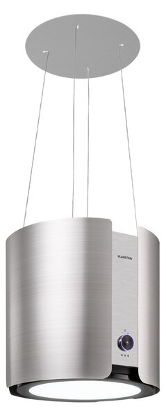 Klarstein Skyfall, островен абсорбатор, Ø 45 см, рециркулация, 402 м³ / ч, LED, неръждаема стомана, сребърно