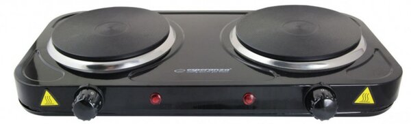 Двоен електрически котлон Esperanza EKH010K, 2x1000W, 15.5 см, 5 степени, Незалепващо покритие, Черен