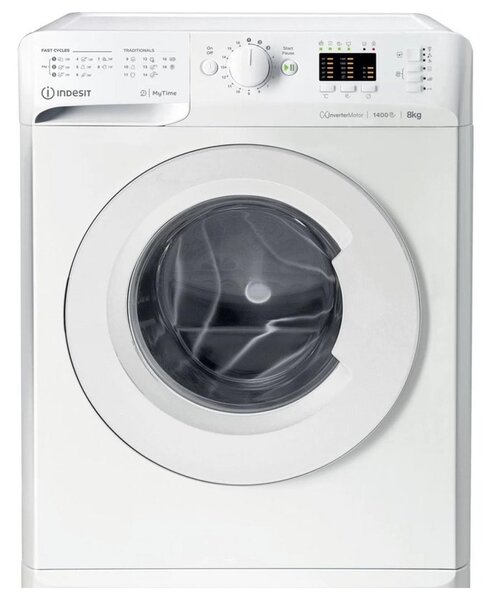 Перална машина Indesit MTWA 81495 W EU, клас B, 8 кг. капацитет, 1400 оборота в минута, 16 програми, свободностояща, 60 cm. ширина, бяла