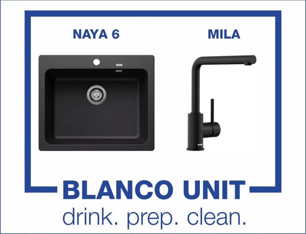 Bundle Blanco Naya 6+Blanco Mila Черен мат Промо пакет мивка със смесител
