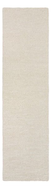 Ръчно изработена вълнена пътека в цвят слонова кост 80x230 cm Harris Boucle – Flair Rugs