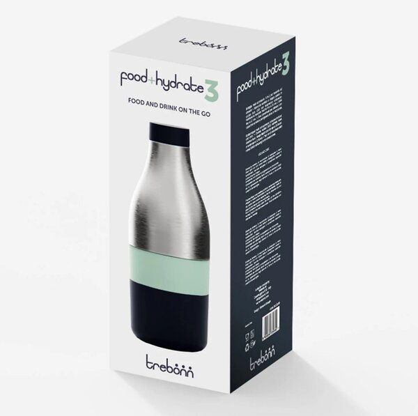 Термо бутилка с вградени кутии за храна Trebonn Food&Hydrate 3 1622109, 170/320/450мл, Неръждаема стомана, Инокс/Многоцветен