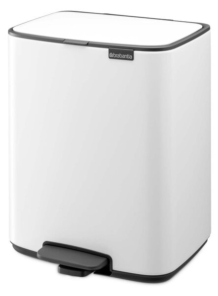 Кош за боклук Brabantia Bo Pedal 1010119, 12 л, Леко затваряне, Противоплъзгаща основа, Бял