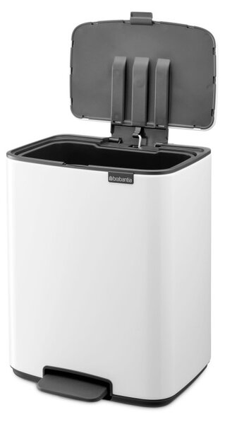 Кош за боклук Brabantia Bo Pedal 1010119, 12 л, Леко затваряне, Противоплъзгаща основа, Бял