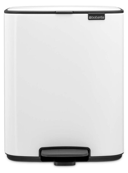 Кош за боклук Brabantia Bo Pedal 1010119, 12 л, Леко затваряне, Противоплъзгаща основа, Бял