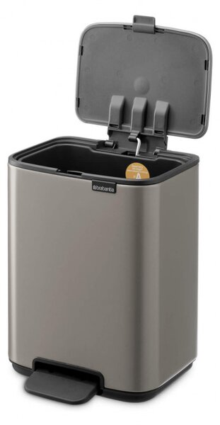 Кош за боклук Brabantia Bo Pedal 1010126, 4 л, Леко затваряне, Противоплъзгаща основа, Сив