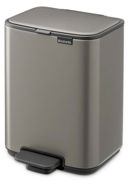 Кош за боклук Brabantia Bo Pedal 1010126, 4 л, Леко затваряне, Противоплъзгаща основа, Сив