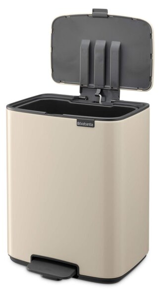 Кош за боклук Brabantia Bo Pedal 1010123, 12 л, Леко затваряне, Противоплъзгаща основа, Бежов