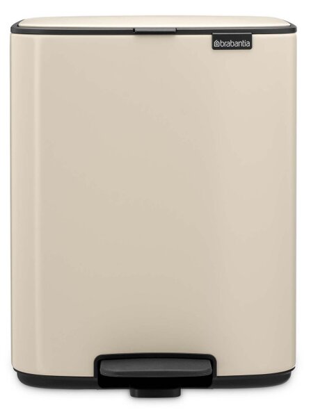Кош за боклук Brabantia Bo Pedal 1010123, 12 л, Леко затваряне, Противоплъзгаща основа, Бежов