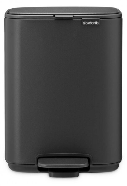 Кош за боклук Brabantia Bo Pedal 1010131, 4 л, Леко затваряне, Противоплъзгаща основа, Минерално покритие, Тъмносив