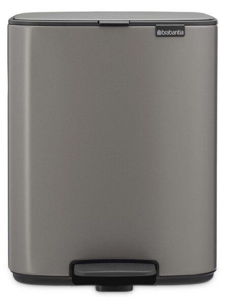 Кош за боклук Brabantia Bo Pedal 1010128, 12 л, Леко затваряне, Противоплъзгаща основа, Платинено сив