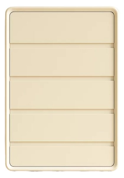 Скрин от MDF и PU кожа – 5 чекмеджета, 55x40x101 см - Бял
