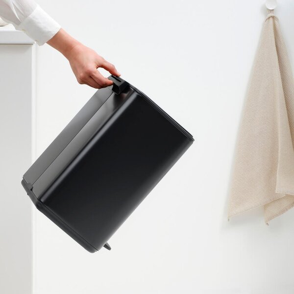 Кош за боклук Brabantia Bo Pedal 1010138, 12 л, Леко затваряне, Противоплъзгаща основа, Черен