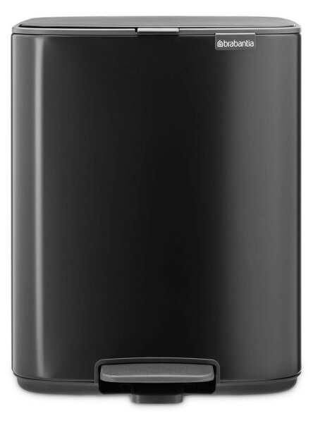 Кош за боклук Brabantia Bo Pedal 1010138, 12 л, Леко затваряне, Противоплъзгаща основа, Черен