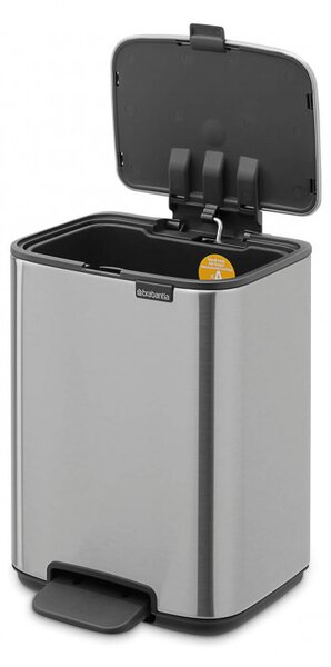 Кош за боклук Brabantia Bo Pedal 1010141, 4 л, Леко затваряне, Противоплъзгаща основа, Устойчив на пръстови отпечатъци, Инокс/Мат