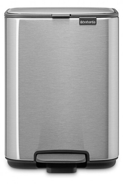 Кош за боклук Brabantia Bo Pedal 1010141, 4 л, Леко затваряне, Противоплъзгаща основа, Устойчив на пръстови отпечатъци, Инокс/Мат