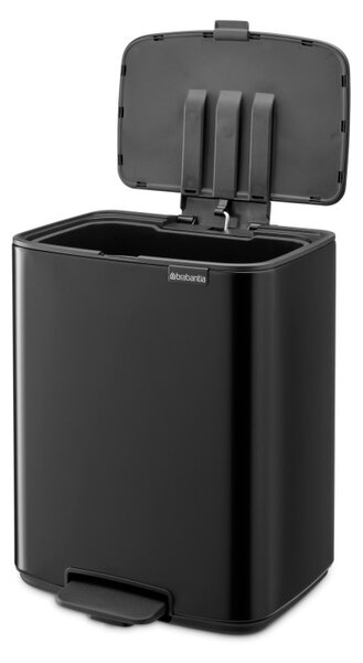 Кош за боклук Brabantia Bo Pedal 1010138, 12 л, Леко затваряне, Противоплъзгаща основа, Черен