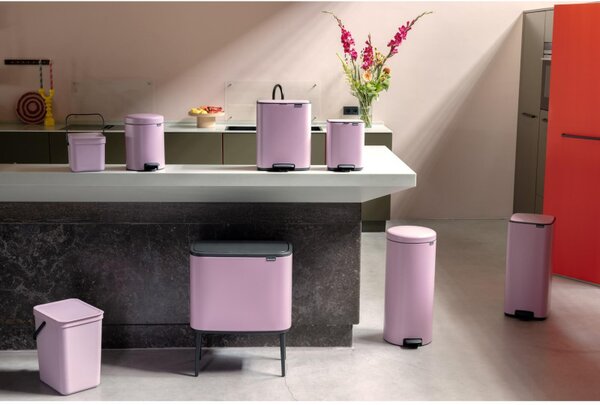 Кош за боклук Brabantia Bo Pedal 1010447, 30 л, Леко затваряне, Противоплъзгаща основа, Розов