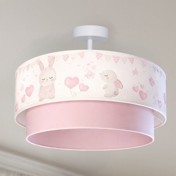 Brilagi-LED Детски плафон BOBO 1xE27/60W/230V Ø40 cm кремав/розов/кралскосин
