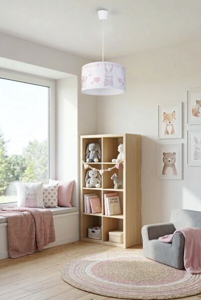 Brilagi - LED детски полилей на кабел BOBO 1xE27/60W/230V Ø 35 см бял/с животински мотиви