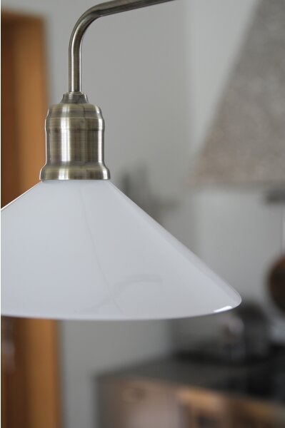 Markslöjd 109160 - Висящ полилей VELA с монтажна штанга, 2xE27/60W/230V, бял/месинг