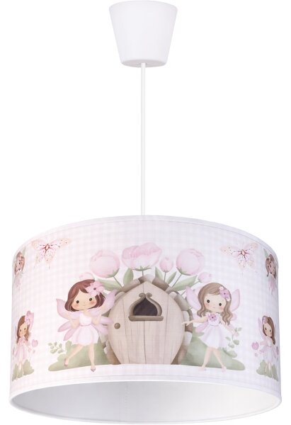 Brilagi - LED детски полилей на кабел BOBO 1xE27/60W/230V Ø 35 см розов/феи