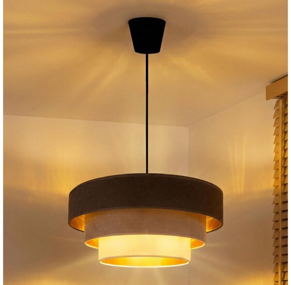 Brilagi - Полилей на кабел LUNETA 1xE27/60W/230V Ø 40 cm кафяв/бежов/кремав