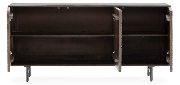 Тъмнокафяв скрин от масивно манго 160x75x40 cm Kalai – MOME
