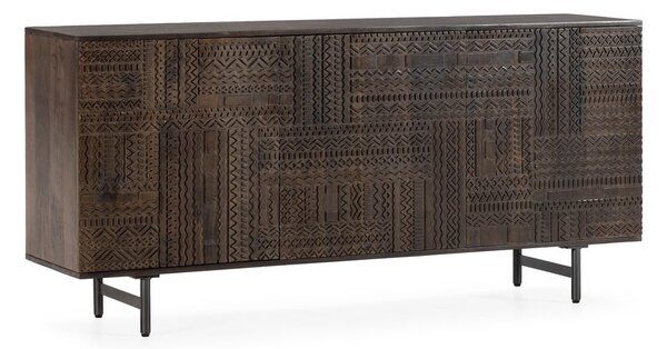 Тъмнокафяв скрин от масивно манго 160x75x40 cm Kalai – MOME