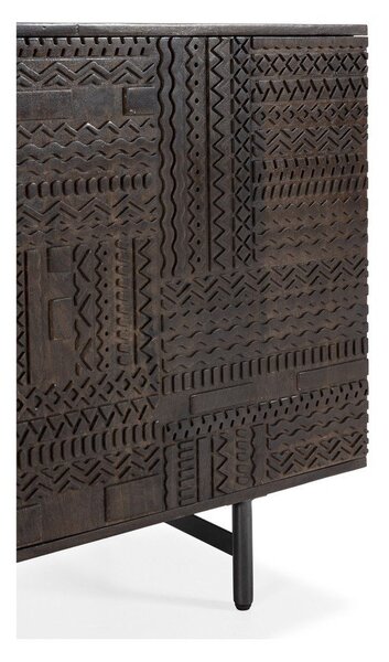 Тъмнокафяв скрин от масивно манго 160x75x40 cm Kalai – MOME