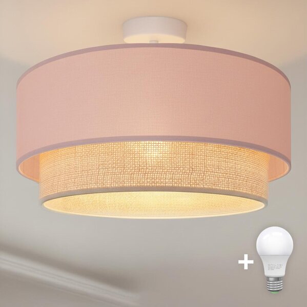 Brilagi - LED прикрепен полилей BOHO BOBO 1xE27/60W/230V Ø 40 см розов/кремав
