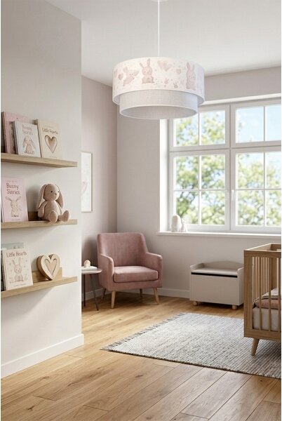 Brilagi - LED детски полилей на кабел BOBO 1xE27/60W/230V Ø40 см крем/сив/кралско синьо