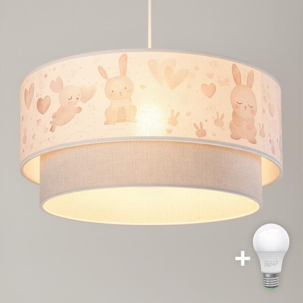 Brilagi - LED детски полилей на кабел BOBO 1xE27/60W/230V Ø40 см крем/сив/кралско синьо
