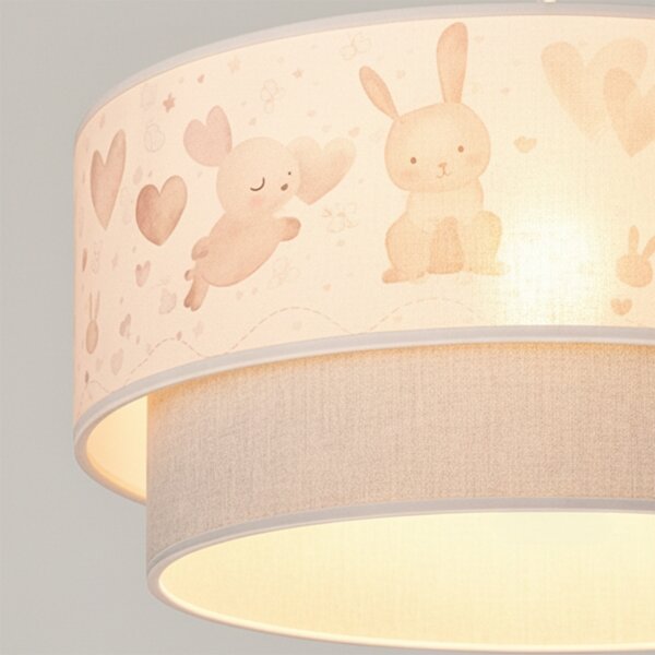 Brilagi - LED детски полилей на кабел BOBO 1xE27/60W/230V Ø40 см крем/сив/кралско синьо
