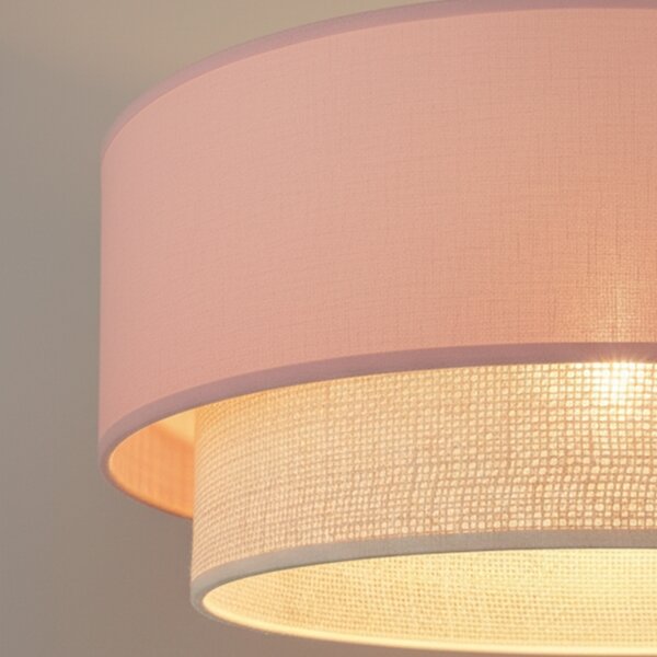 Brilagi - LED полилей на кабел BOHO BOBO 1xE27/60W/230V Ø 40 см розово/кремаво