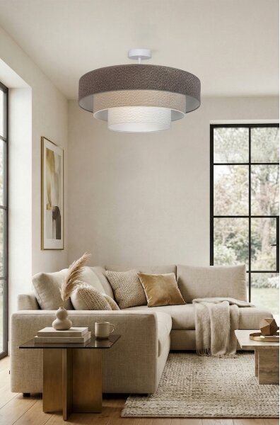 Brilagi - Повърхностен полилей LUNETA, 3xE27/60W/230V, Ø 80 см, сив/кремав/бял