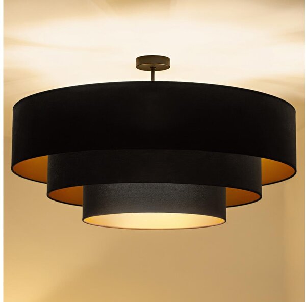 Brilagi - Плафонен полилей LUNETA, 3xE27/60W/230V, диаметър 80 см, черно/златно