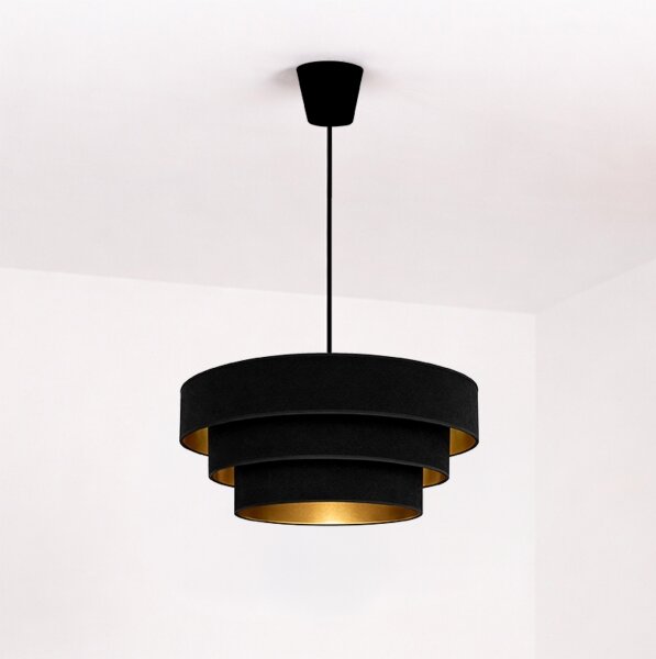 Brilagi - Полилей на кабел LUNETA 1xE27/60W/230V, диаметър 40 см, черен/златист