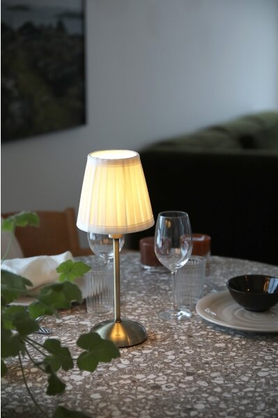 Markslöjd 109126 - LED димируема акумулаторна настолна лампа ANNO 1xE14/2W/2000 mAh бяла/месинг