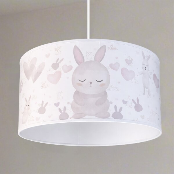 Brilagi - LED детски подвесен полилей на кабел BOBO 1xE27/60W/230V Ø 35 см бял/зайчета