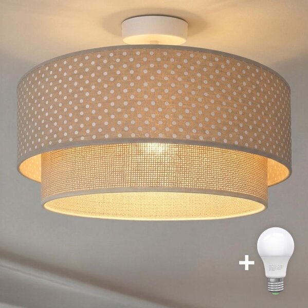 Brilagi-LED Плафониера BOHO BOBO 1xE27/60W/230V, диаметър 40 см, на точки бежово/крем