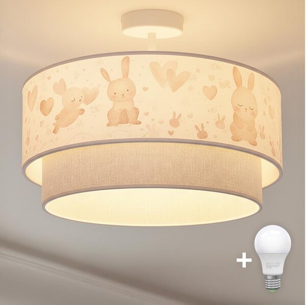 Brilagi-LED Детски повърхностно монтиран таванен плафон BOBO 1xE27/60W/230V Ø40 cm крем/сив/кралско синьо