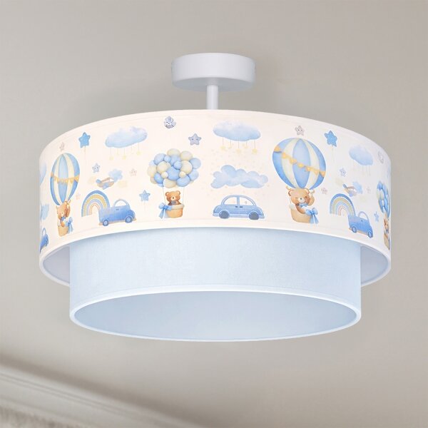 Brilagi-LED Детски плафон BOBO 1xE27/60W/230V Ø40 см крем/син/меченце