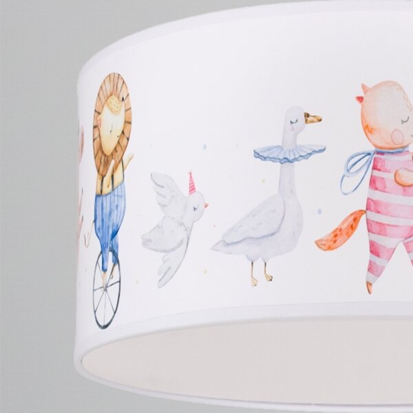 Brilagi - LED детски полилей на кабел BOBO 1xE27/60W/230V Ø 35 cm бял/с животински мотиви