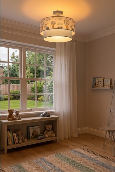 Brilagi-LED Детски плафон BOBO 1xE27/60W/230V Ø40 см крем/син/меченце